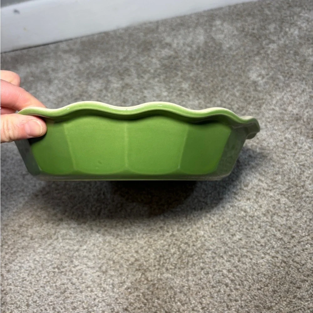 EMILE HENRY France Williams Sonoma Ceramic Pie Plate Baking Dish - Green 10.25